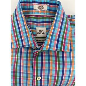 Peter Millar Weekender Finish Multicolor Plaid Button Down‎ Long Sleeve Shirt